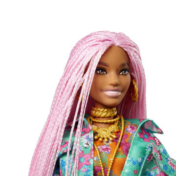 Barbie Extra Doll with Long Pink Braids and Pet