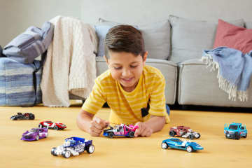 Hot Wheels Pull-Back Speeders 2 Toy Cars In 1:43 Scale, Pull Cars Backward & Release To Race