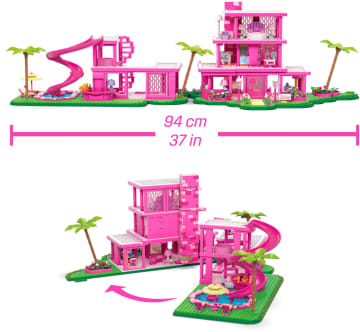 MEGA Barbie Dreamhouse Casa con bloques de construcción, mini muñecas y accesorios - Imagen 4 de 6