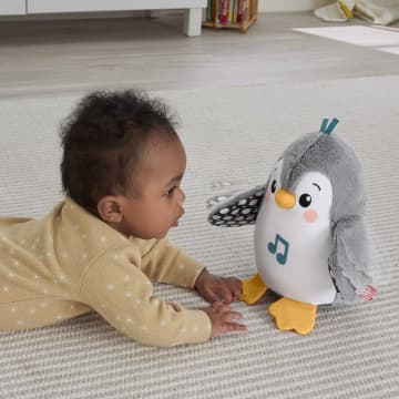 Fisher-Price Knuffelspeelgoed Voor Op De Buik Spelen, Wapper En Wiebel Pinguïn, Muzikaal Speelgoed Voor Baby'S