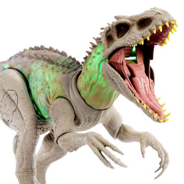 Action Figure Jurassic World Mimetizzati E Combatti Indominus Rex Con Luci, Suoni E Movimento