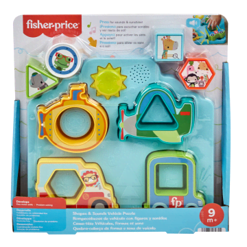 Fisher-Price Shapes & Sounds Vehicle Puzzle Baby Sorting Toy With Music & Lights