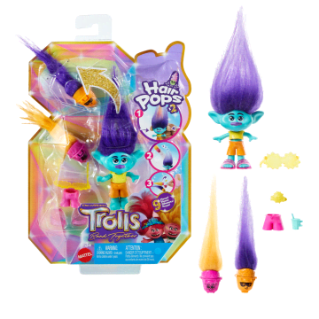 Dreamworks Trolls Band Together Hair Pops Small Dolls & Accessories, Toys Inspired By The Movie - Image 3 of 6