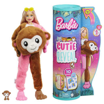 Barbie Dolls and Accessories, Cutie Reveal Doll, Jungle Series Monkey