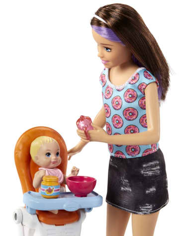 Barbie „Skipper Babysitters Inc.“ Puppen Und Hochstuhl Spielset (Brünett)