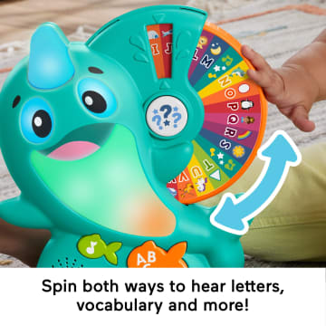 Fisher-Price Linkimals Interactive Learning Toy for Toddlers with Lights & Music, Learning Narwhal, UK English Version