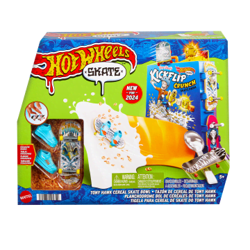 Hot Wheels Skate™ Tony Hawk Cereal Skate Bowl Fingerboard Set With 1 Exclusive Board & Pair Of Skate Shoes