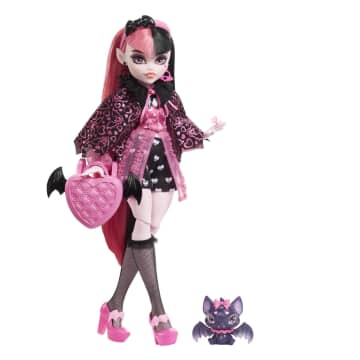 Monster High Draculaura Doll with Pet Bat, Pink and Black Hair