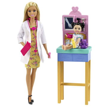 Barbie Kinderärztin Puppe (Blond) Mit Kleinkind Und Spielset
