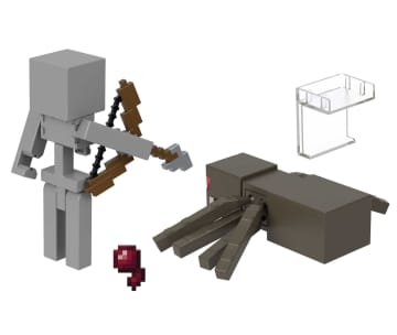 Minecraft Pack 2 Figuras De Acción Esqueleto Y Araña