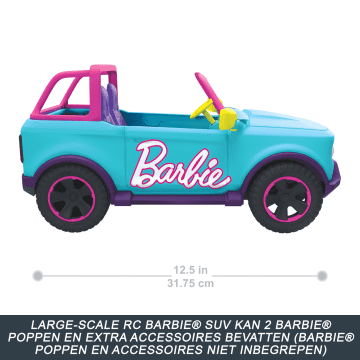 Hot Wheels Barbie Suv, Met Afstandsbediening En Stickers, Speelgoedauto Op Batterijen, Ruimte Voor 2 Barbie Poppen - Imagen 3 de 4