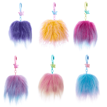 Les Trolls 3-Poupées Pompons-Assortiment De Porte-Clés Arc-En-Ciel - Image 3 of 6