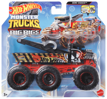 Hot Wheels Monster Trucks Big Rigs, 1:64 Scale Die-Cast Toy Truck With 6 Wheels (Styles May Vary)