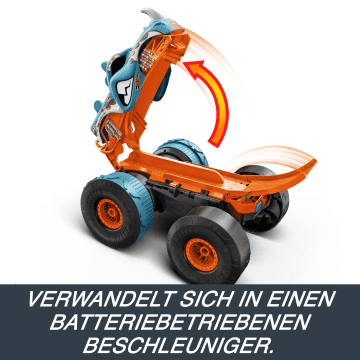 Hot Wheels Monster Trucks Hw Ferngesteuerter, Umbaubarer Rhinomite Im Maßstab 1:12 Mit Spielzeug-Truck Im Maßstab 1:64 - Bild 6 von 8