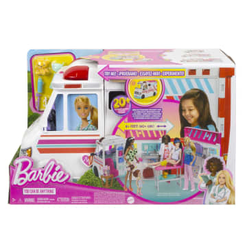 Barbie Transforming Ambulance and Clinic Playset, 20+ Accessories, Care Clinic
