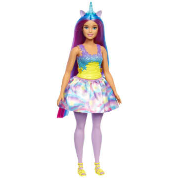 Barbie Unicornio Pelo y cuerno azul