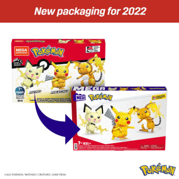 Mega Construx Pokémon Construye y muestra tres evoluciones Pikachu - Image 7 of 7