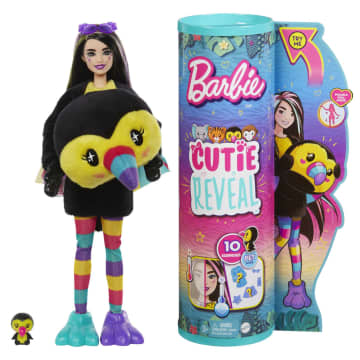Barbie Dolls and Accessories, Cutie Reveal Doll, Jungle Series Toucan