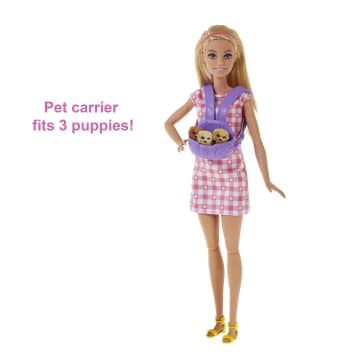 Barbie Doll (Blonde) and Newborn Pups Playset