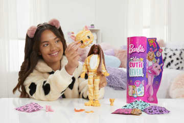 Barbie Cutie Reveal Doll with Kitty Plush Costume & 10 Surprises