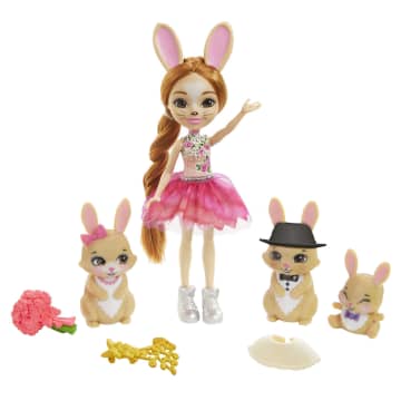 Enchantimals™ Rodzina Wielopak Króliczki Brystal Bunny Lalka + figurki - Image 1 of 6