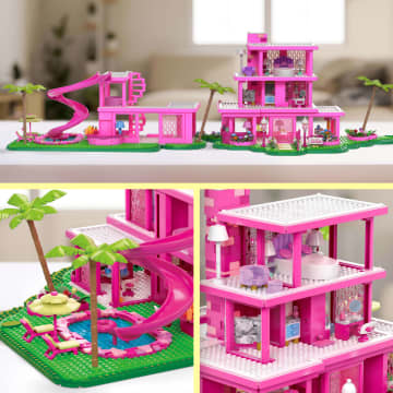 MEGA Barbie Dreamhouse Casa con bloques de construcción, mini muñecas y accesorios - Imagen 2 de 6