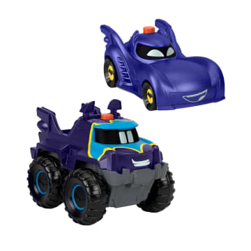 Fisher-Price Dc Batwheels Lichtgevend Speelgoedauto'S Op Schaal Van 1:55 Bam De Batmobiel & Buff, 2 Stuks - Imagen 1 de 6