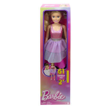 Barbie - La Mia Prima Barbie, Barbie Grande Amica, Alta 71 Cm Con Abito Rosa Scintillante - Image 6 of 7