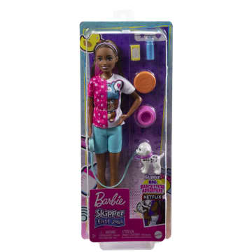 Barbie Skipper Doll and Dog Walker Set with Puppy and Accessories, First Jobs