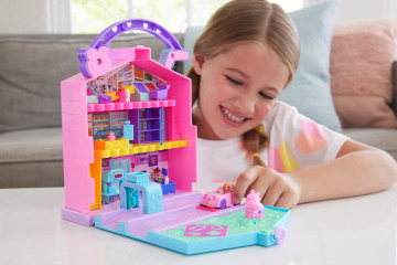 Polly Pocket Bebekleri Ve Oyun Seti, Mini Bebekler Ve Aksesuarlarlar Bulunan Market Oyuncağı, Pollyville Marketi - Image 2 of 6