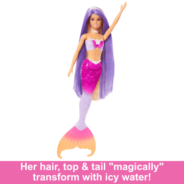 Barbie “Malibu” Mermaid Doll With Color Change Feature, Pet Dolphin And Accessories - Image 4 of 6