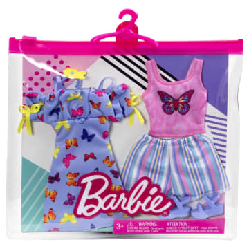 Barbie - Assortiment Deux Tenues - Vêtements De Poupée Mannequin - 3 Ans Et +