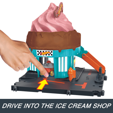 Hot Wheels™ City Track Set With 1 Hot Wheels® Car, Ice Cream Shop Playset