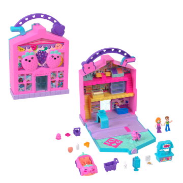 Polly Pocket-Le Marché De Pollyville-2 Mini-Figurines, 12 Accessoires