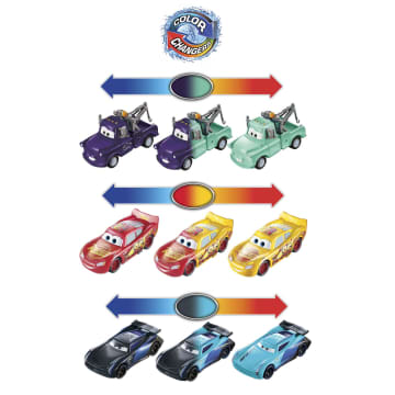 Disney And Pixar Cars Saetta Mcqueen, Mater E Jackson Storm Cambia Colore, Confezione Da 3 - Image 3 of 6