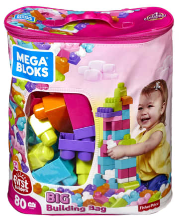 Mega Bloks® 80'li Blok Torbaları (Pembe)