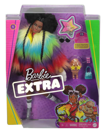 Кукла Barbie Экстра в радужном пальто