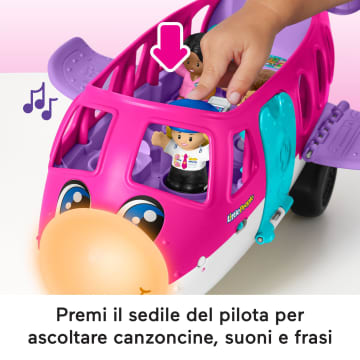 Little People Barbie Aereo Giocattolo Con Luci, Musica E 3 Personaggi, Little Dream Plane, Giocattoli Per Bimbi Piccoli, Versione Multilingue - Image 5 of 7