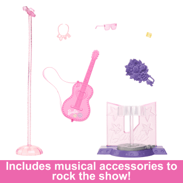 Barbie 65th Anniversary Careers Pop Star Doll & 10 Accessories Including Stage with Movement Feature