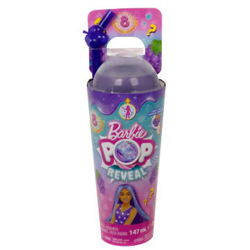Barbie Pop Reveal Serie Frutta Bambola Spuma D'Uva, 8 Sorprese Tra Cui Cucciolo, Slime, Profumo Ed Effetto Cambia Colore - Image 7 of 7