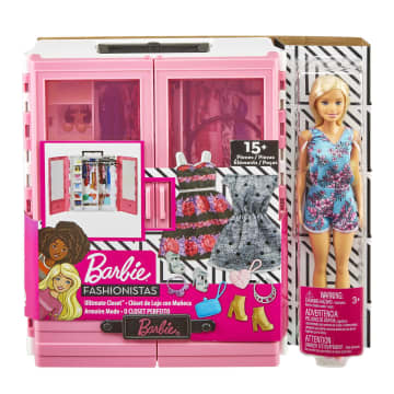 Barbie® Fashionistas® Szafa na ubranka + Lalka, ubranka i akcesoria