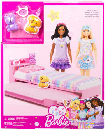 Barbie My First Barbie Muebles, conjunto de juego con temática de hora de dormir