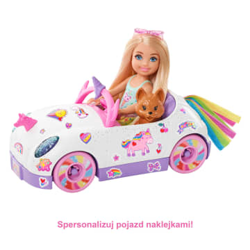 Barbie® Chelsea Lalka + Autko + szczeniaczek Tęczowy zestaw