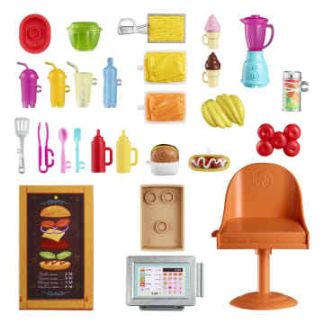 Barbie y sus hermanas con food truck Muñecas con food truck de juguete con accesorios de cocina