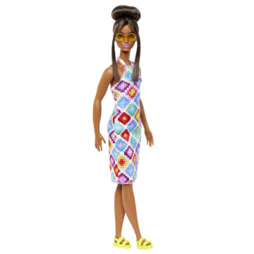 Barbie Fashionistas-Puppe Mit Dutt Und Gehäkeltem Neckholderkleid - Bild 1 von 7