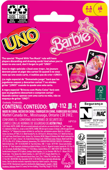 UNO Barbie The Movie Kaartspel, geïnspireerd op de film - Image 7 of 7
