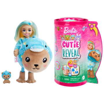 Barbie Cutie Reveal, Serie Met Kostuumthema, Chelsea, Kleine Pop En Accessoires, Teddybeer Als Dolfijn - Bild 1 von 5