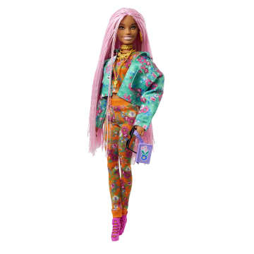 Barbie Extra Doll with Long Pink Braids and Pet