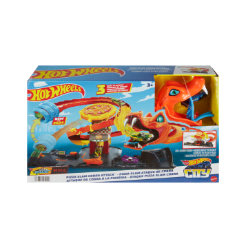 Hot Wheels City Pizza Slam Cobra-Aanval Speelset Met Speelgoedauto Op Schaal Van 1:64