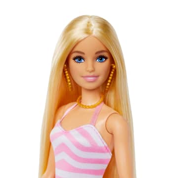 Barbie - Poupée Blonde Avec Maillot De Bain Et Accessoires De Plage